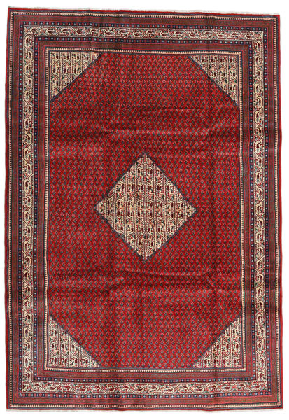  Sarouk Mir Rug 214X305 Authentic
 Oriental Handknotted Dark Red/Black (Wool, Persia/Iran)