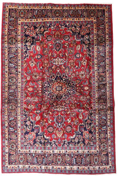  Mashad Rug 198X294 Authentic
 Oriental Handknotted Dark Brown/Dark Purple (Wool, Persia/Iran)