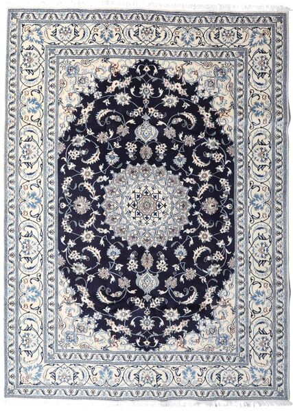  Nain Rug 202X276 Authentic
 Oriental Handknotted Light Grey/White/Creme (Wool, Persia/Iran)