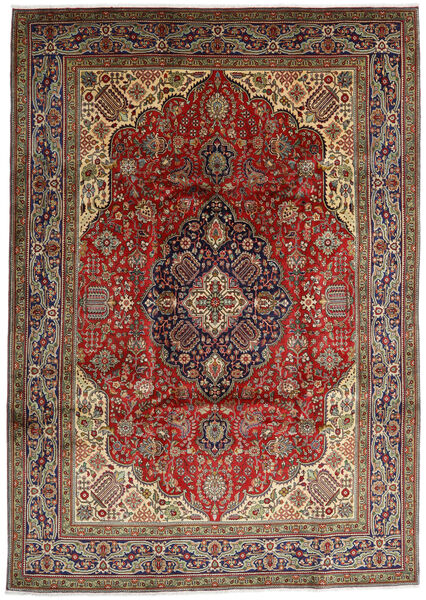  Tabriz Rug 254X357 Authentic
 Oriental Handknotted Dark Brown/Olive Green Large (Wool, Persia/Iran)