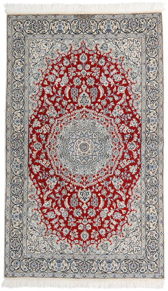  Nain 9La Rug 128X213 Authentic
 Oriental Handknotted Light Grey/Dark Red (Wool/Silk, Persia/Iran)