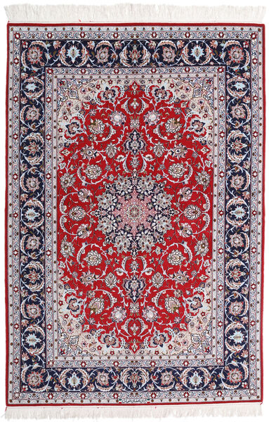  Isfahan Silk Warp Signed Ansari Rug 158X237 Authentic
 Oriental Handknotted Light Purple/Dark Grey (Wool/Silk, Persia/Iran)