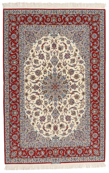  Isfahan Silk Warp Signed Entashari Rug 161X241 Authentic
 Oriental Handknotted Beige/Light Grey/Dark Brown (Wool/Silk, Persia/Iran)