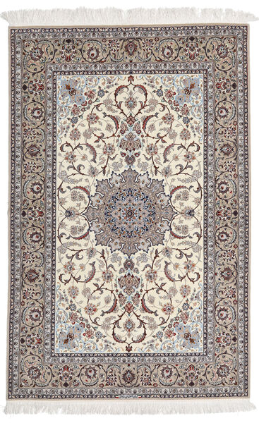  Isfahan Silk Warp Signed Yazdani Rug 157X228 Authentic
 Oriental Handknotted Light Grey/Beige (Wool/Silk, Persia/Iran)