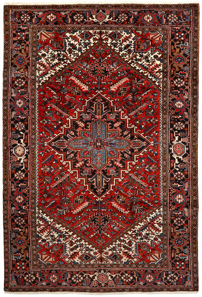  Heriz Rug 200X292 Authentic
 Oriental Handknotted Dark Brown/Dark Red (Wool, Persia/Iran)