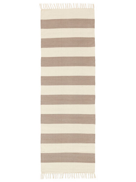  80X250 Striped Small Cotton Stripe Rug - Brown Cotton, 