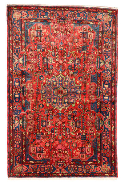  Nahavand Old Rug 158X245 Authentic
 Oriental Handknotted Dark Red/Crimson Red (Wool, Persia/Iran)