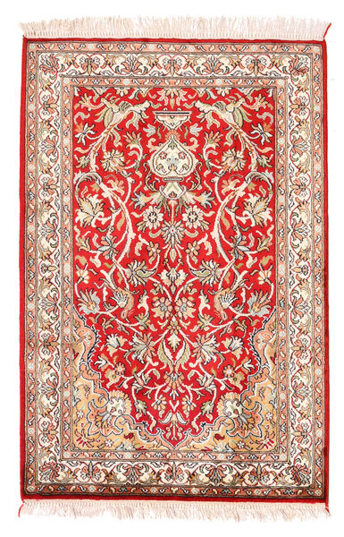  Kashmir Pure Silk Rug 64X96 Authentic
 Oriental Handknotted Dark Red/Crimson Red (Silk, India)