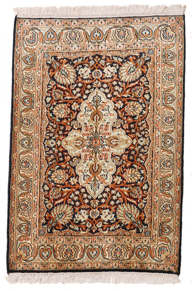  Kashmir Pure Silk Rug 63X95 Authentic
 Oriental Handknotted Brown/Dark Brown (Silk, India)