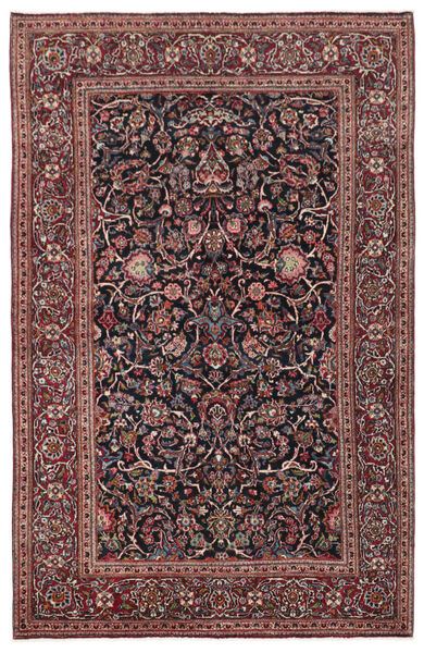  Keshan Rug 136X210 Authentic
 Oriental Handknotted Dark Red/Dark Grey (Wool/Silk, Persia/Iran)