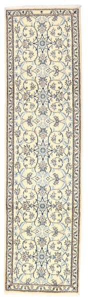  Nain Rug 79X296 Authentic
 Oriental Handknotted Runner
 Beige/Light Grey (Wool, Persia/Iran)