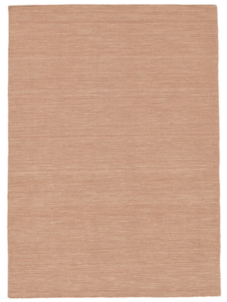  160X230 Plain (Single Colored) Kilim Loom Rug - Terracotta 
