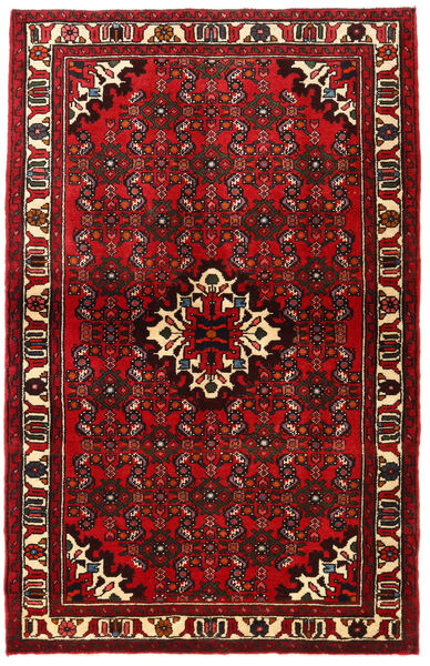  Hosseinabad Rug 100X156 Authentic
 Oriental Handknotted Dark Red/Rust Red (Wool, Persia/Iran)