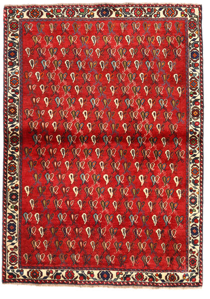  Shiraz Rug 110X157 Authentic
 Oriental Handknotted Dark Red/Rust Red (Wool, Persia/Iran)