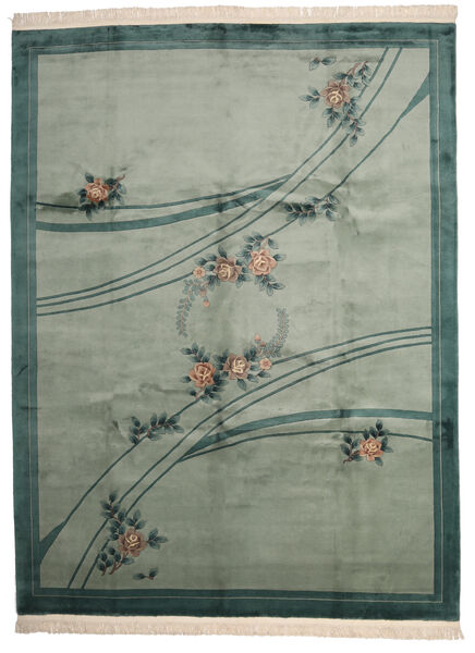  China 90 Line Rug 274X366 Authentic
 Oriental Handknotted Light Grey/Dark Green Large (Wool, China)