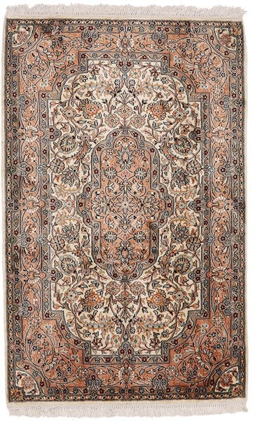  Kashmir Pure Silk Rug 81X129 Authentic
 Oriental Handknotted Brown/Dark Grey (Silk, India)