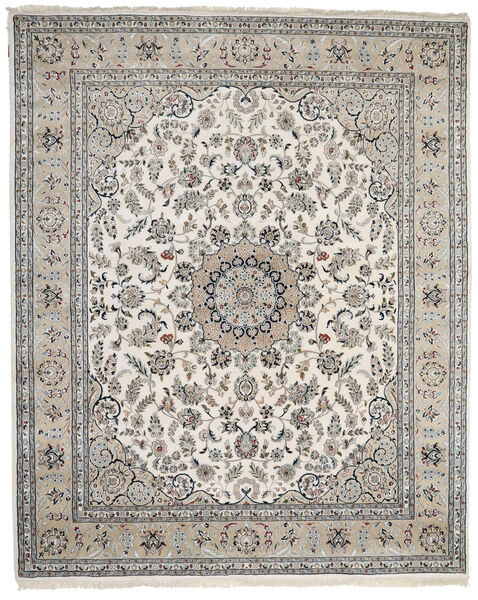  Nain Indo Rug 249X305 Authentic
 Oriental Handknotted Light Grey/Dark Grey ( India)