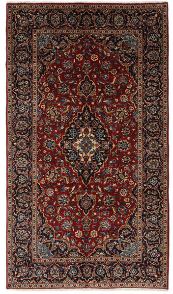  Keshan Rug 144X253 Authentic
 Oriental Handknotted Dark Red/Black (Wool, Persia/Iran)