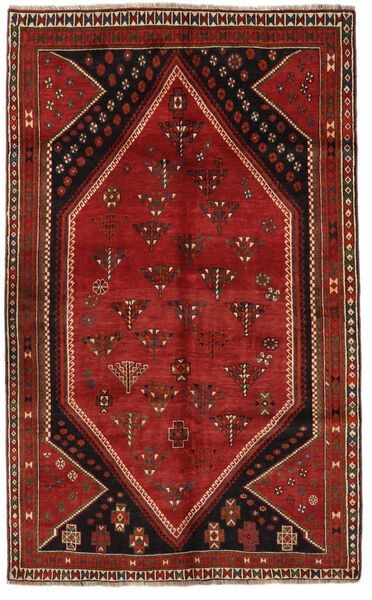  Qashqai Rug 155X250 Authentic
 Oriental Handknotted Dark Brown/Rust Red/Dark Red (Wool, Persia/Iran)