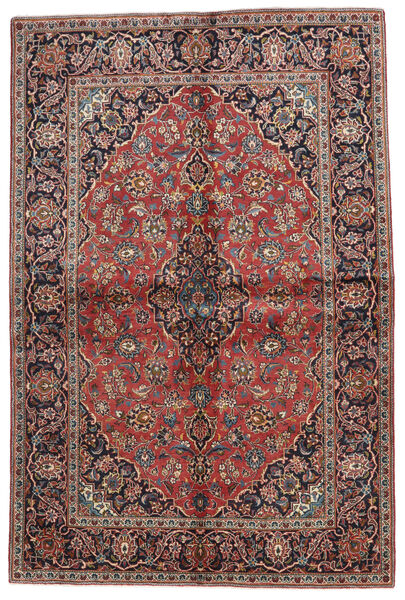  Keshan Rug 140X215 Authentic
 Oriental Handknotted Dark Red/Black (Wool, Persia/Iran)