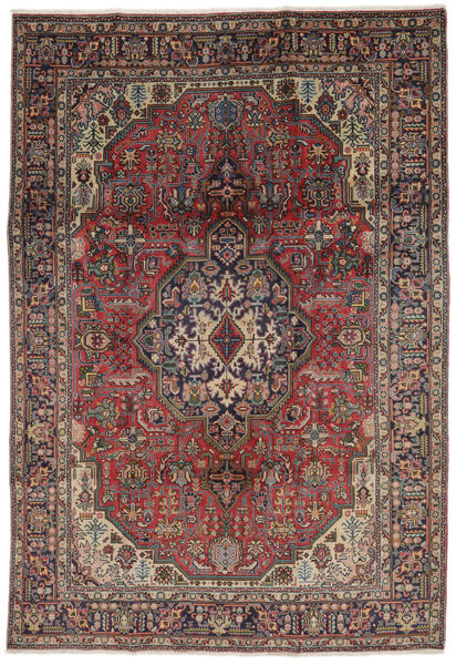  Tabriz Rug 198X292 Authentic
 Oriental Handknotted Dark Brown/Black (Wool, Persia/Iran)
