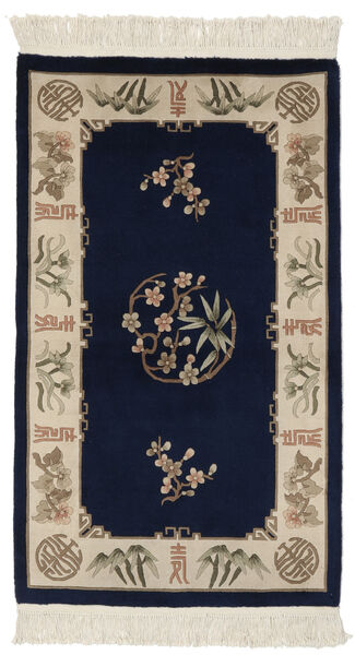 China 90 Line Rug 91X152 Authentic
 Oriental Handknotted Black/Light Brown (Wool, China)