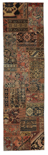  Patchwork - Persien/Iran Rug 81X295 Authentic
 Modern Handknotted Hallway Runner
 Black/Dark Brown (Wool, Persia/Iran)