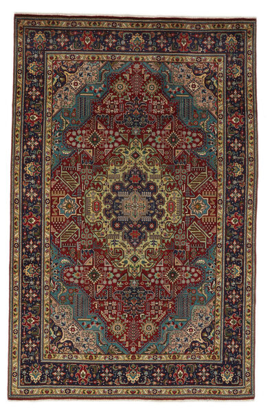  Tabriz Rug 200X309 Authentic
 Oriental Handknotted Black/Dark Brown (Wool, Persia/Iran)