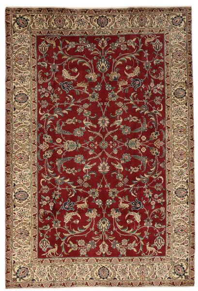  Tabriz Rug 195X287 Authentic
 Oriental Handknotted Black/Dark Brown/Brown (Wool, Persia/Iran)
