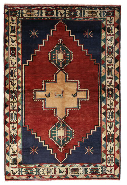 166X247 Hamadan Rug Rug Authentic
 Oriental Handknotted Black/Dark Red (Wool, Persia/Iran)