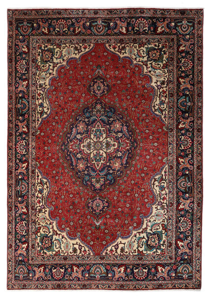  Tabriz Rug 200X285 Authentic
 Oriental Handknotted Black/Dark Brown (Wool, Persia/Iran)