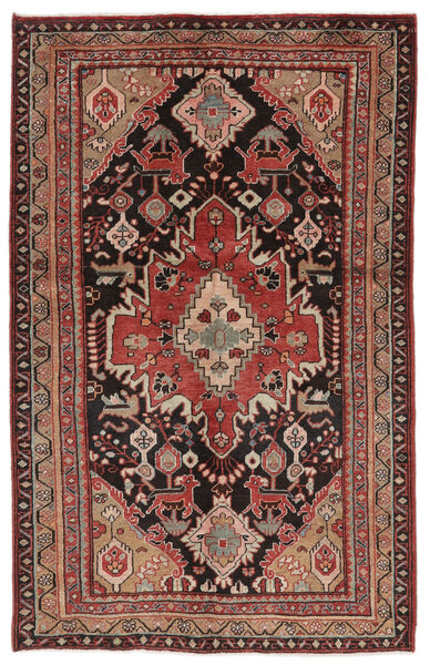133X210 Hamadan Rug Rug Oriental Black/Dark Red (Wool, Persia/Iran)