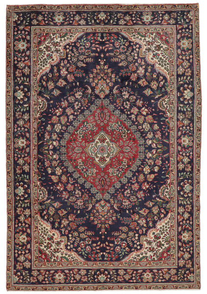  Tabriz Rug 200X294 Authentic
 Oriental Handknotted Black/Dark Brown (Wool, Persia/Iran)