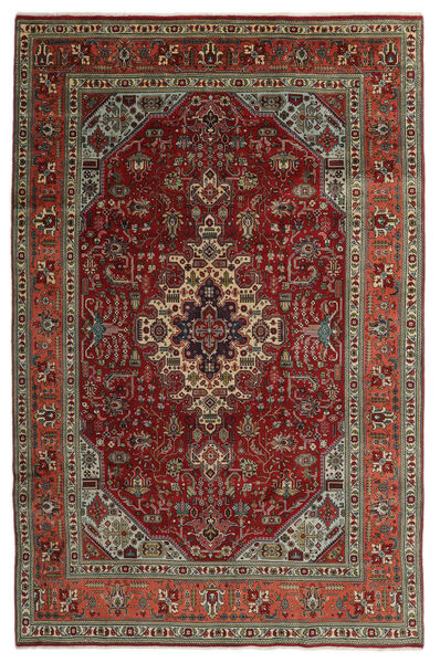  Tabriz Rug 198X300 Authentic
 Oriental Handknotted Black/Dark Brown (Wool, Persia/Iran)
