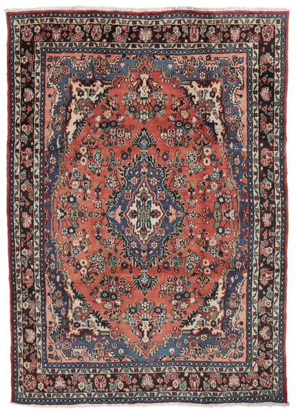  Hamadan Rug 220X317 Authentic
 Oriental Handknotted Black/Dark Brown (Wool, Persia/Iran)