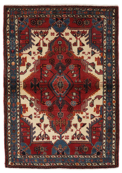  Hamadan Rug 112X164 Authentic
 Oriental Handknotted Black/Dark Brown (Wool, Persia/Iran)