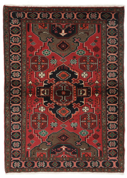  Hamadan Rug 95X135 Authentic
 Oriental Handknotted Black/Dark Brown (Wool, Persia/Iran)