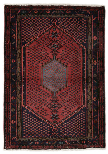  Hamadan Rug 105X148 Authentic
 Oriental Handknotted Black/Dark Brown (Wool, Persia/Iran)