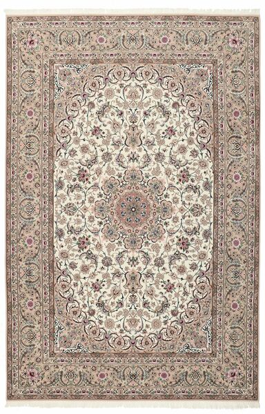  Isfahan Silk Warp Rug 210X314 Authentic
 Oriental Handknotted Dark Brown/Brown (Wool/Silk, Persia/Iran)