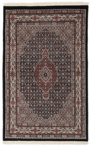  Moud Rug 90X147 Authentic
 Oriental Handknotted Black/Dark Brown (Wool/Silk, Persia/Iran)
