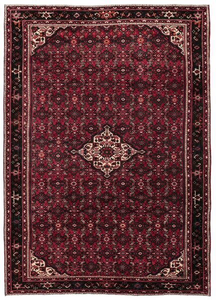  Persian Hosseinabad Rug 217X305 Black/Dark Red 