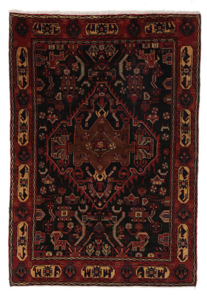  Nahavand Rug 155X220 Authentic
 Oriental Handknotted Black/Beige (Wool, Persia/Iran)