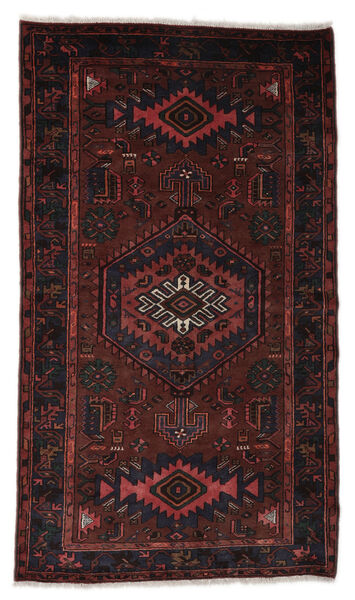 Hamadan Rug Rug 135X230 Black/Dark Red (Wool, Persia/Iran)
