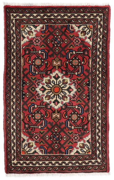  Persian Hosseinabad Rug 60X94 Black/Dark Red 