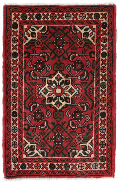  Hosseinabad Rug 62X94 Authentic
 Oriental Handknotted Black/Dark Red (Wool, Persia/Iran)