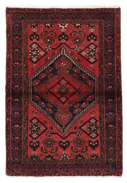  Hamadan Rug 98X141 Authentic
 Oriental Handknotted Black/Dark Red (Wool, Persia/Iran)