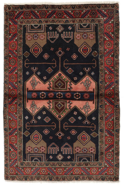  Hamadan Rug 100X153 Authentic
 Oriental Handknotted Black/Dark Brown (Wool, Persia/Iran)