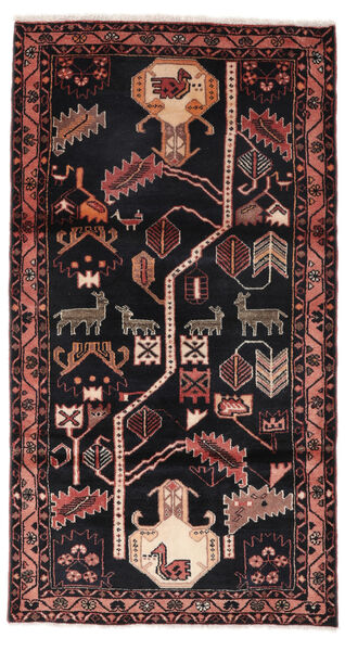 Oriental Hamadan Rug Rug 106X195 Black/Dark Red (Wool, Persia/Iran)