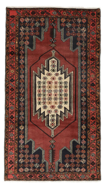  Hamadan Rug 102X185 Authentic
 Oriental Handknotted Black/Dark Brown (Wool, Persia/Iran)