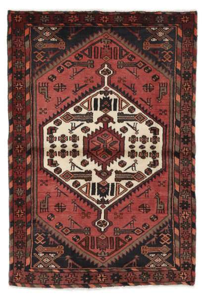  Hamadan Rug 100X146 Authentic
 Oriental Handknotted Black/Dark Brown (Wool, Persia/Iran)